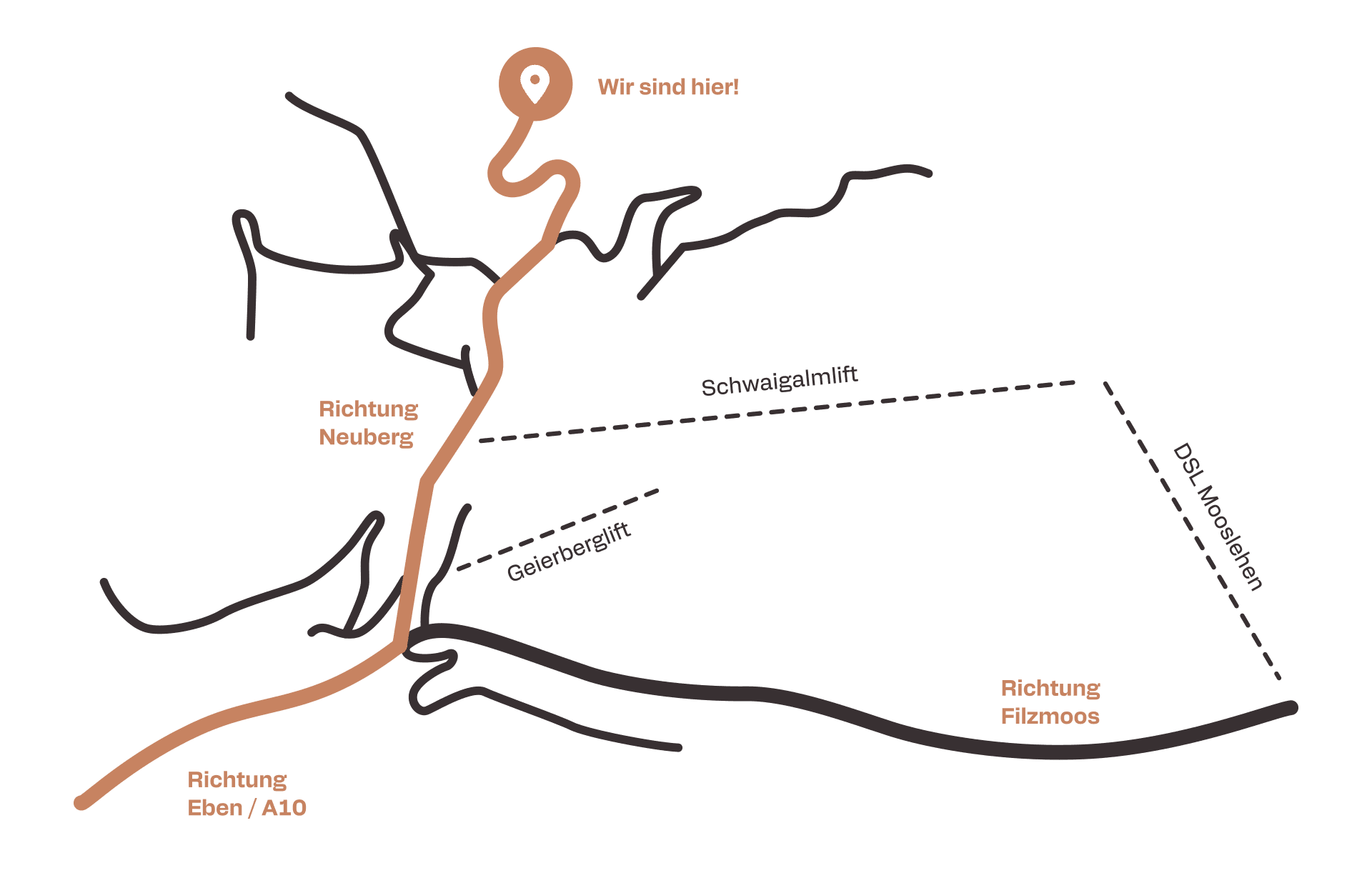 Anfahrtsplan zur Ferienwohnung Bergblick in Filzmoos Anfahrtsplan zur Ferienwohnung Bergblick in Filzmoos